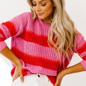 Luca + Grae Striped Pink Sweater